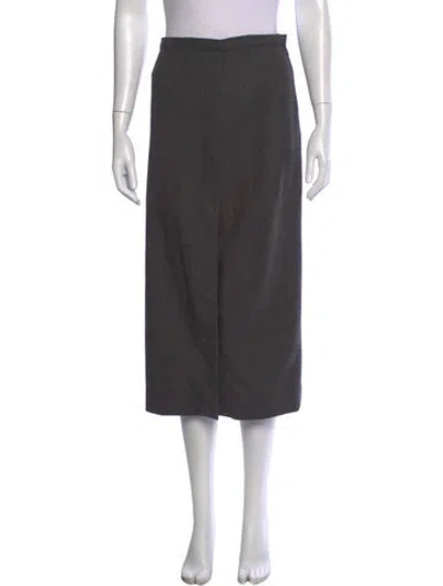 Pre-owned Dolce & Gabbana Virgin Wool Midi Length Skirt In Gray
