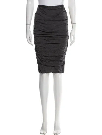 Pre-owned Dolce & Gabbana Virgin Wool Midi Length Skirt In Gray