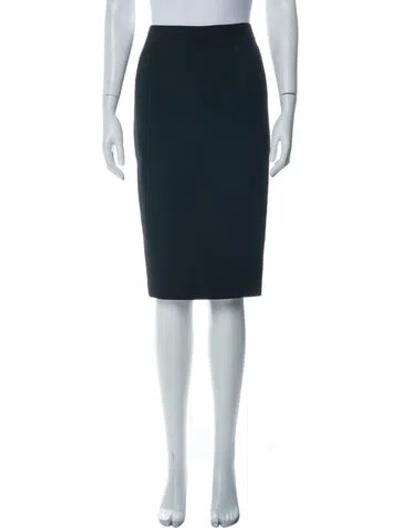 Pre-owned Dolce & Gabbana Virgin Wool Midi Length Skirt In Green