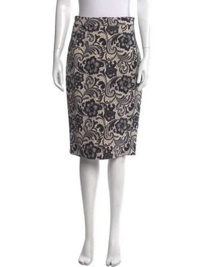 Pre-owned Dolce & Gabbana Virgin Wool Midi Length Skirt In Neutrals