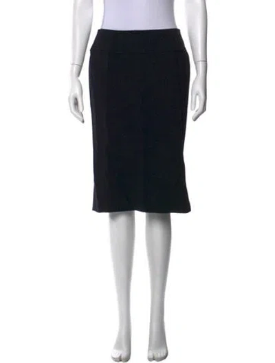 Pre-owned Dolce & Gabbana Virgin Wool Midi Length Skirt W/ Tags In Black