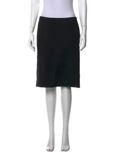 Pre-owned Dolce & Gabbana Virgin Wool Midi Length Skirt W/ Tags In Black