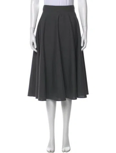 Pre-owned Dolce & Gabbana Virgin Wool Midi Length Skirt W/ Tags In Gray