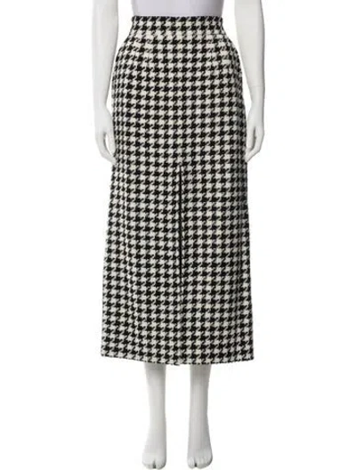 Pre-owned Dolce & Gabbana Virgin Wool Midi Length Skirt In White