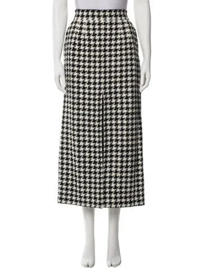 Pre-owned Dolce & Gabbana Virgin Wool Midi Length Skirt In White