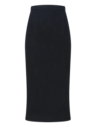 Dolce & Gabbana Virgin Wool Midi Skirt In Black