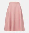 Dolce & Gabbana Virgin Wool Midi Skirt In Pink