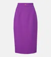 Dolce & Gabbana Virgin Wool Midi Skirt In Purple