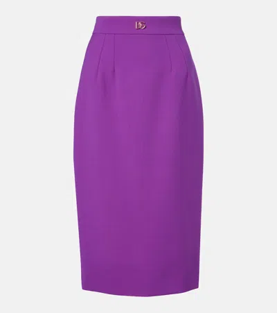 DOLCE & GABBANA VIRGIN WOOL MIDI SKIRT