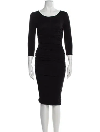 Pre-owned Dolce & Gabbana Virgin Wool Mini Dress In Black