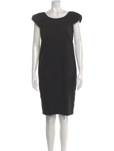Pre-owned Dolce & Gabbana Virgin Wool Mini Dress In Black