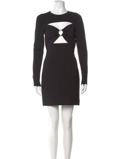 Pre-owned Dolce & Gabbana Virgin Wool Mini Dress In Black