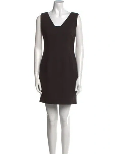 Pre-owned Dolce & Gabbana Virgin Wool Mini Dress In Black
