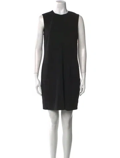 Pre-owned Dolce & Gabbana Virgin Wool Mini Dress In Black
