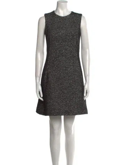 Pre-owned Dolce & Gabbana Virgin Wool Mini Dress In Black