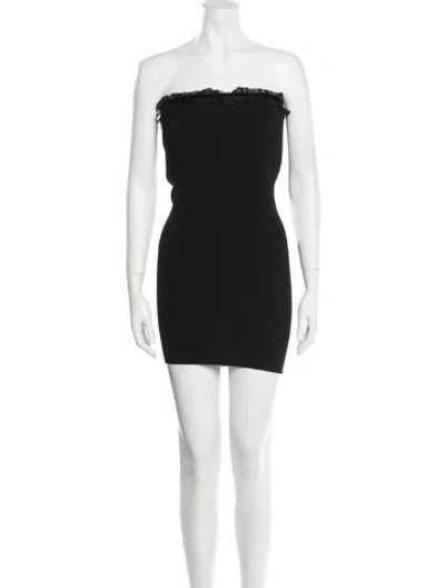 Pre-owned Dolce & Gabbana Virgin Wool Mini Dress In Black