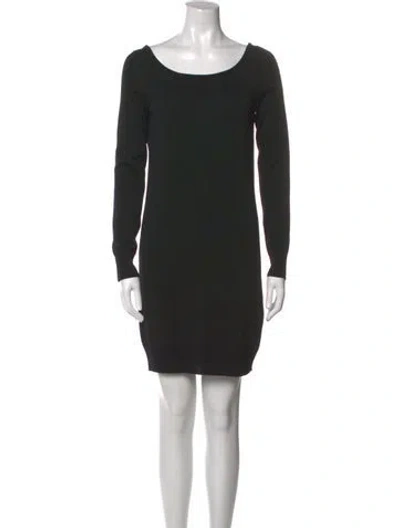 Pre-owned Dolce & Gabbana Virgin Wool Mini Dress In Black