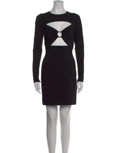 Pre-owned Dolce & Gabbana Virgin Wool Mini Dress In Black