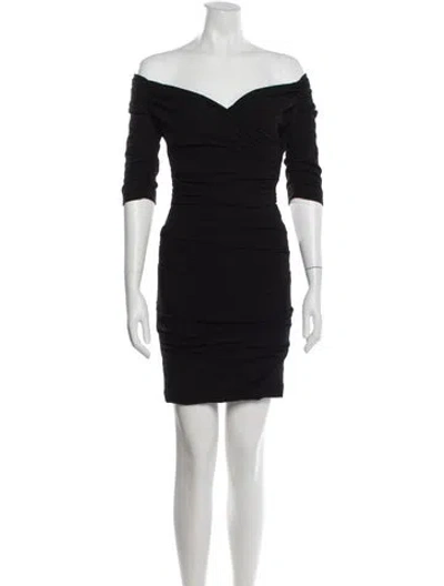 Pre-owned Dolce & Gabbana Virgin Wool Mini Dress In Black