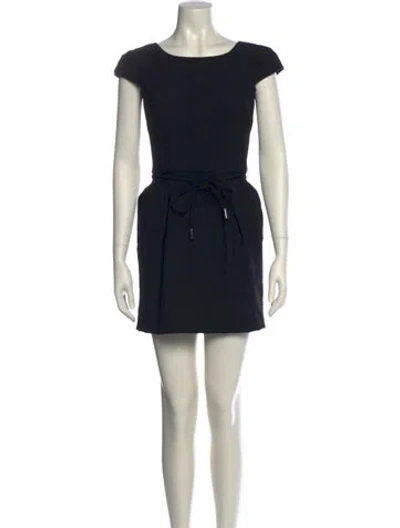 Pre-owned Dolce & Gabbana Virgin Wool Mini Dress In Black