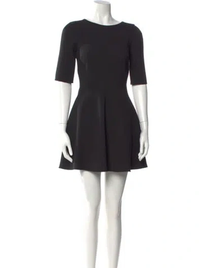 Pre-owned Dolce & Gabbana Virgin Wool Mini Dress In Black