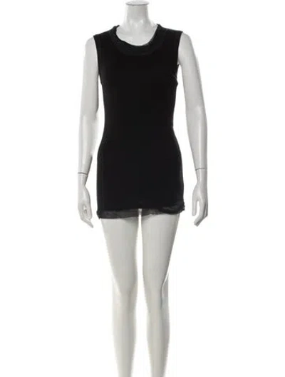 Pre-owned Dolce & Gabbana Virgin Wool Mini Dress In Black