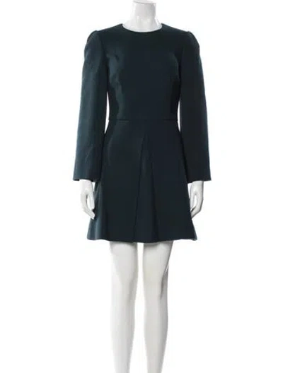 Pre-owned Dolce & Gabbana Virgin Wool Mini Dress In Blue
