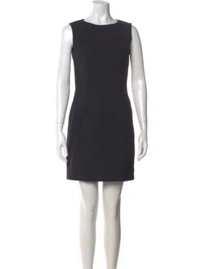 Pre-owned Dolce & Gabbana Virgin Wool Mini Dress In Blue