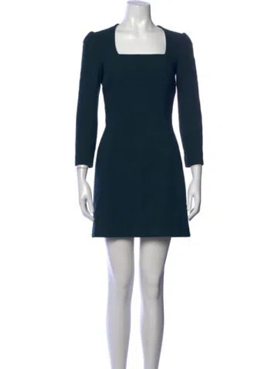 Pre-owned Dolce & Gabbana Virgin Wool Mini Dress In Blue/green