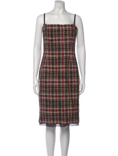 Pre-owned Dolce & Gabbana Virgin Wool Mini Dress In Brown