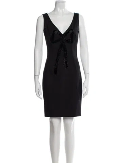 Pre-owned Dolce & Gabbana Virgin Wool Mini Dress In Brown