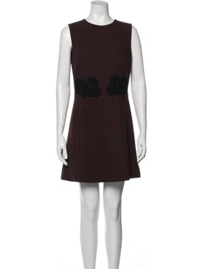 Pre-owned Dolce & Gabbana Virgin Wool Mini Dress In Brown