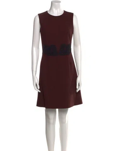 Pre-owned Dolce & Gabbana Virgin Wool Mini Dress In Burgundy