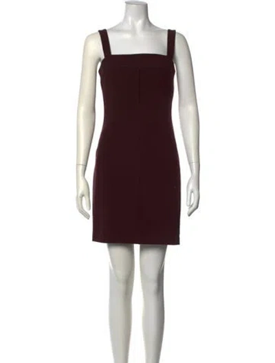 Pre-owned Dolce & Gabbana Virgin Wool Mini Dress In Burgundy