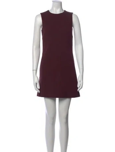Pre-owned Dolce & Gabbana Virgin Wool Mini Dress In Burgundy