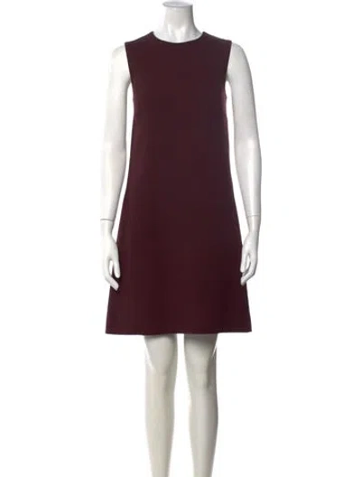 Pre-owned Dolce & Gabbana Virgin Wool Mini Dress In Burgundy