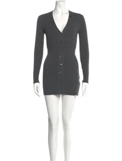 Pre-owned Dolce & Gabbana Virgin Wool Mini Dress In Gray