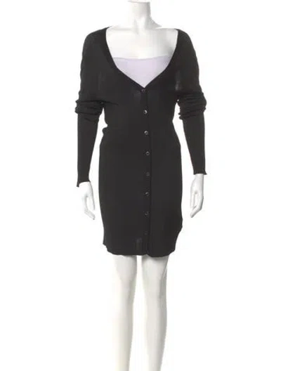 Pre-owned Dolce & Gabbana Virgin Wool Mini Dress In Gray