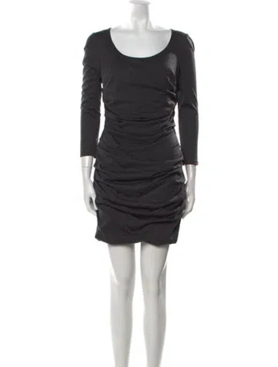 Pre-owned Dolce & Gabbana Virgin Wool Mini Dress In Gray