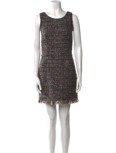 Pre-owned Dolce & Gabbana Virgin Wool Mini Dress In Gray