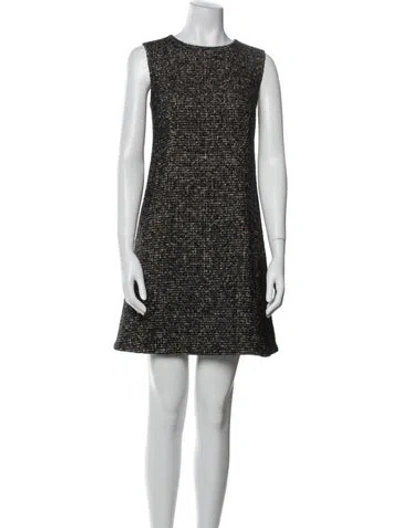 Pre-owned Dolce & Gabbana Virgin Wool Mini Dress In Gray