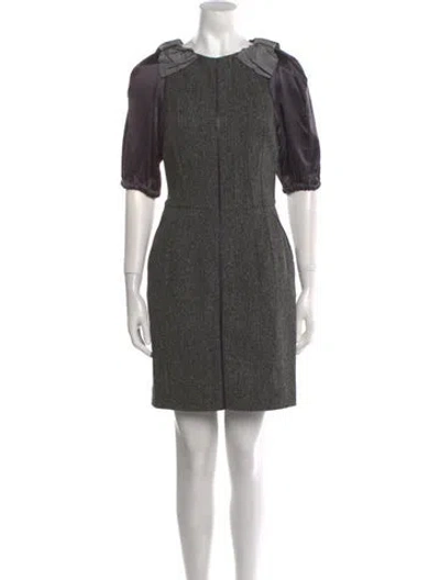 Pre-owned Dolce & Gabbana Virgin Wool Mini Dress In Gray