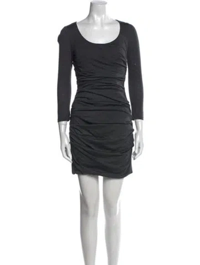 Pre-owned Dolce & Gabbana Virgin Wool Mini Dress In Gray
