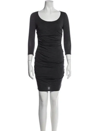 Pre-owned Dolce & Gabbana Virgin Wool Mini Dress In Gray