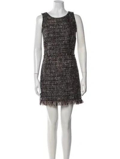 Pre-owned Dolce & Gabbana Virgin Wool Mini Dress In Gray