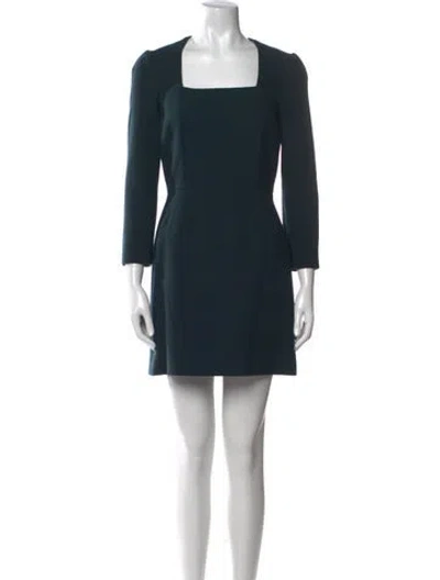 Pre-owned Dolce & Gabbana Virgin Wool Mini Dress In Green