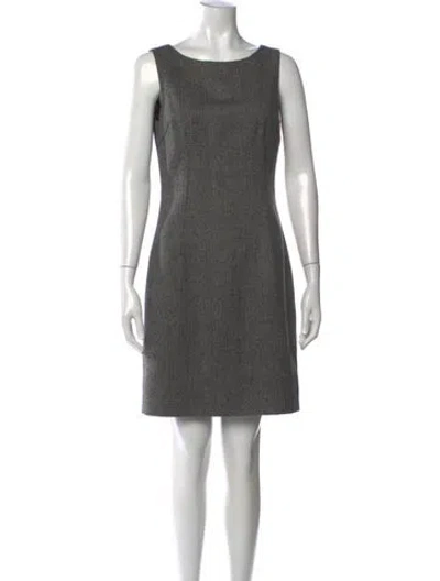 Pre-owned Dolce & Gabbana Virgin Wool Mini Dress In Grey