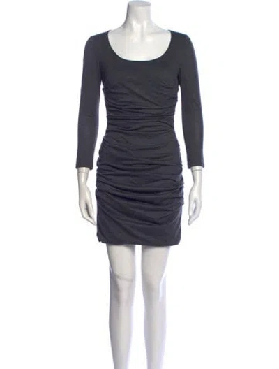 Pre-owned Dolce & Gabbana Virgin Wool Mini Dress In Grey