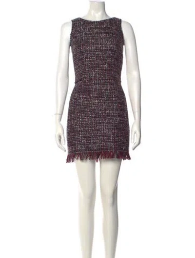 Pre-owned Dolce & Gabbana Virgin Wool Mini Dress In Multi