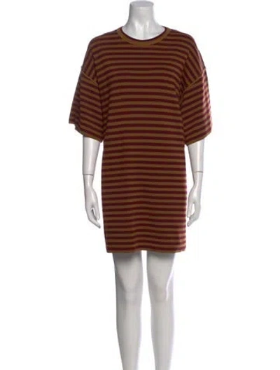 Pre-owned Dolce & Gabbana Virgin Wool Mini Dress In Multi